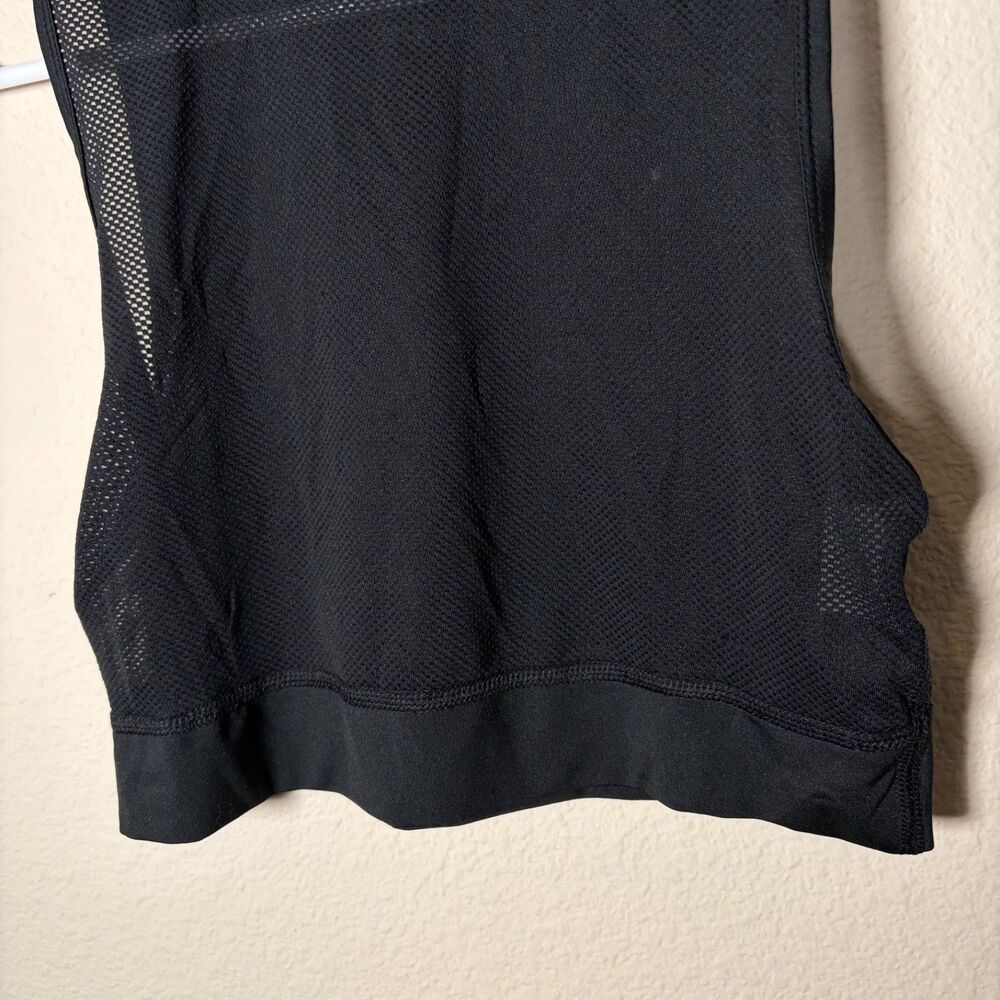 Nike Tank Top Women's Small Black Mesh Cropped Sleeveless Crew Neck Dri-Fit - Picture 4 of 8